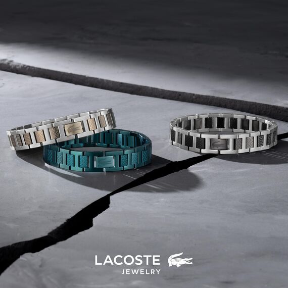 Lacoste Gliederarmband für Herren Kollektion METROPOLE aus Edelstahl und schwarz-plattiertem Stahl - 2040418