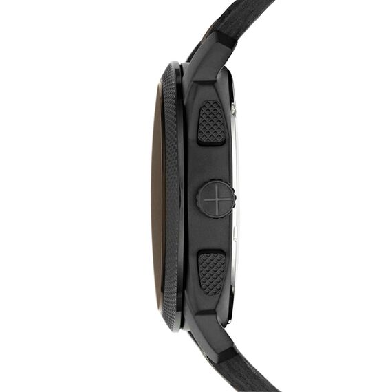 Fossil Machine Uhr für Herren, Chronographenwerk mit Edelstahl- oder Lederarmband, Schwarz und Braun, 42MM