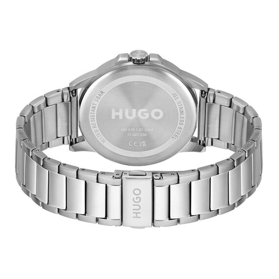 HUGO Analog Quarzuhr für Herren Kollektion #First mit Silbernes Edelstahlarmband - 1530246