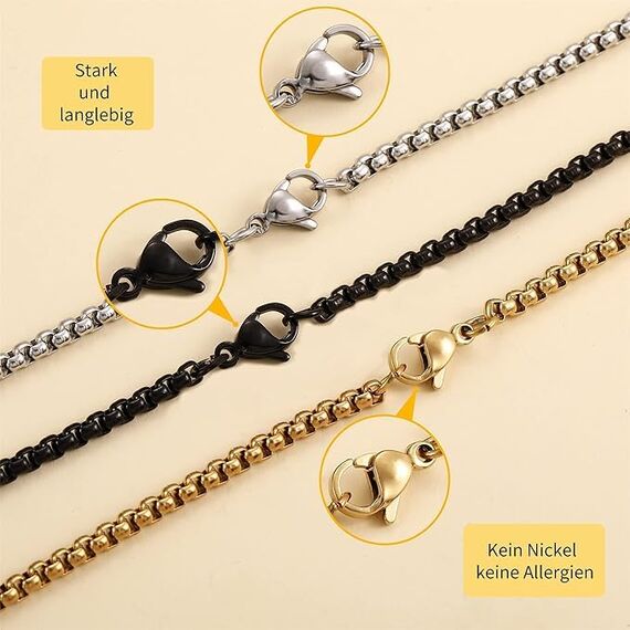 AFSTALR Kreuz Kette Herren Gold Kette mit Kreuz Anhänger Kette Christentum Schmuck Herren