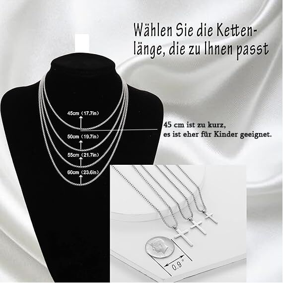AFSTALR Kreuz Kette Herren Gold/Silber Kette mit Kreuz Anhänger Kette Christentum Schmuck Herren