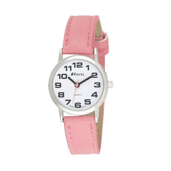 Ravel R0105 Unisex Armbanduhr mit großen Ziffern, analog, Quarz, Rose, Unisex - 36mm case, Armband
