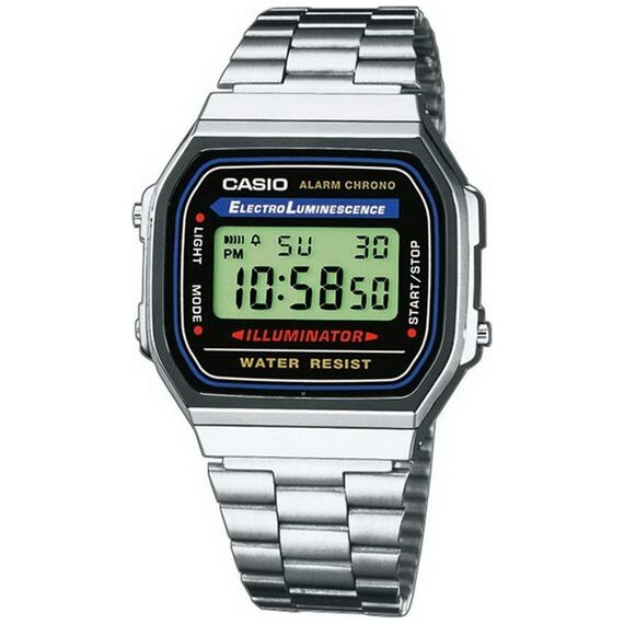 Casio Unisex ErwachseneArmbanduhr Digital Quarz Edelstahl A168WA-1YES