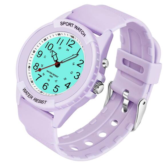 TENOCK Sportliche Armbanduhr Damen,Armbanduhr Analog,Damen Analoge Quarz Uhr,5 ATM Wasserdicht Damenuhr Nachtlicht für Modischer Casual-Matching oder Sportliche Aktivität(Violett)