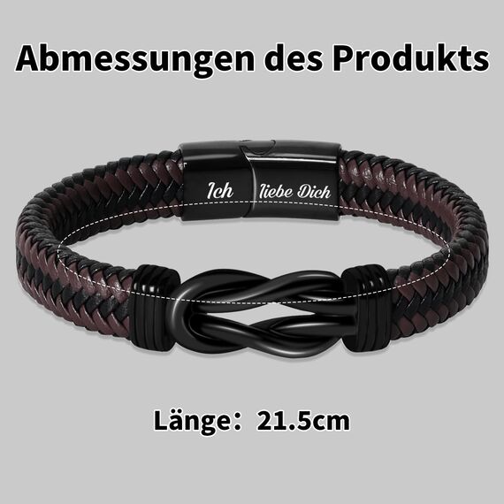 Coldbling Valentinstag Jahrestag Geschenk für Ihn, An Meinen Mann Armband Ich Liebe Dich Geschenke für Männer Ehemann Freund Mann Lederarmband Weihnachten Hochzeitstag Geburtstag Liebes Geschenk