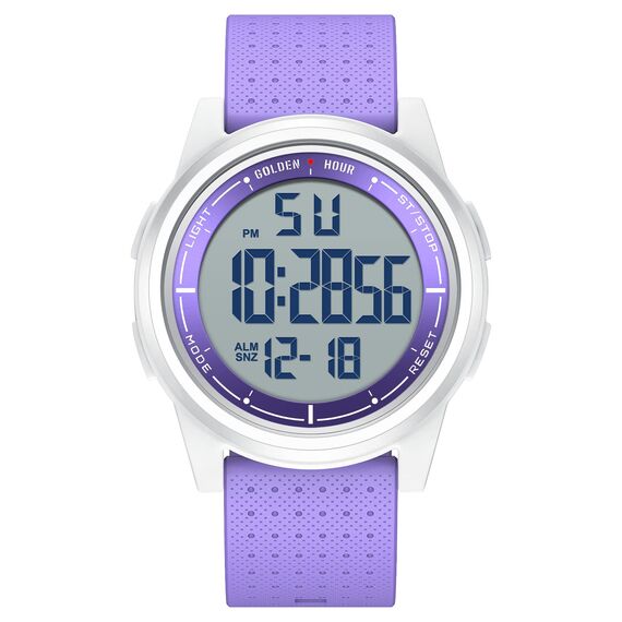 GOLDEN HOUR Sport-Armbanduhr, ultradünn, minimalistisch, wasserdicht, digital, mit Weitwinkel-Display, Gummiband, für Herren und Damen