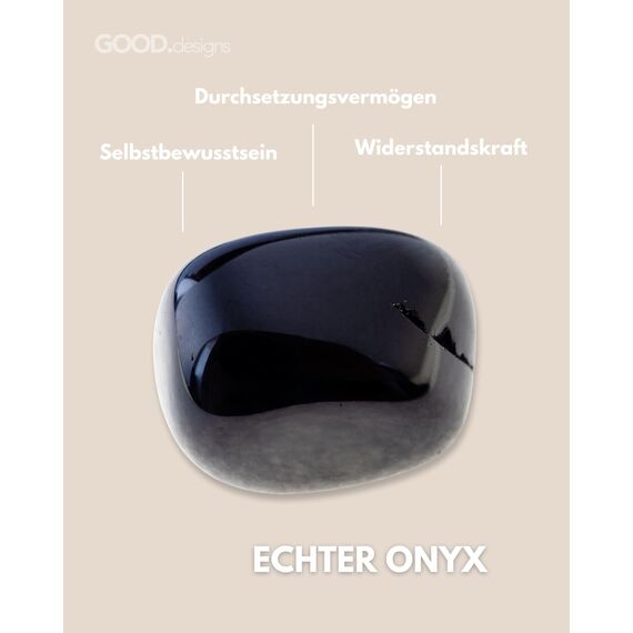 GD GOOD.designs Chakra Perlenarmband aus Onyx Natursteinperlen | Kugelarmband mit schwarzer Perle | Armband Männer (Schwarz)