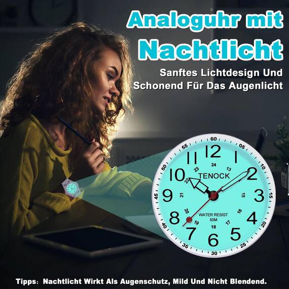 TENOCK Sportliche Armbanduhr Damen,Armbanduhr Analog,Damen Analoge Quarz Uhr,5 ATM Wasserdicht Damenuhr Nachtlicht für Modischer Casual-Matching oder Sportliche Aktivität(Violett)