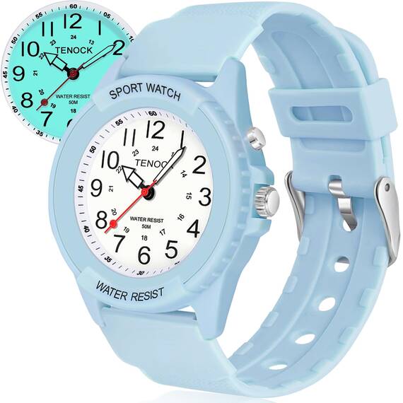 TENOCK Herren Sportliche Armbanduhr Analog Herren Analoge Quarz Uhr 50M Wasserdicht Uhr Armbanduhr mit Nachtlicht für Modischer Casual-Matching oder Sportliche Aktivität(Blau)