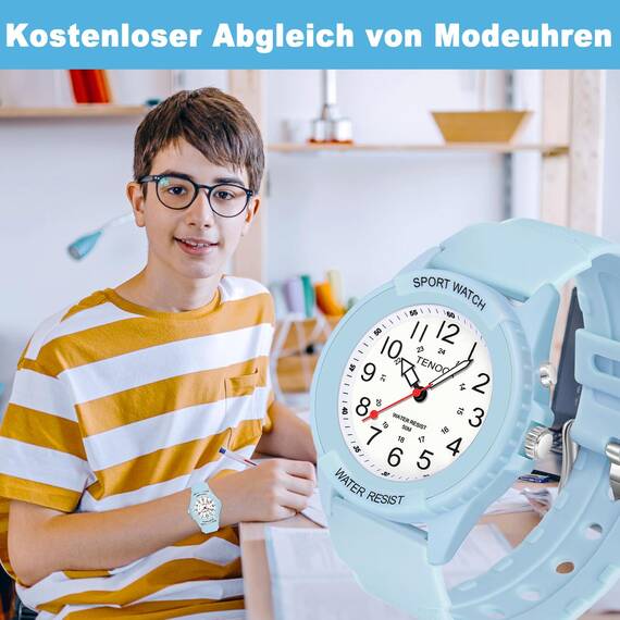 TENOCK Herren Sportliche Armbanduhr Analog Herren Analoge Quarz Uhr 50M Wasserdicht Uhr Armbanduhr mit Nachtlicht für Modischer Casual-Matching oder Sportliche Aktivität(Blau)
