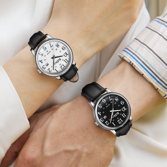 HANPOSH Uhren Herren Herren Uhr Analog Quarz Uhren für Männer Wasserdicht Armbanduhren Mode Business Uhr mit Datum Leder Band