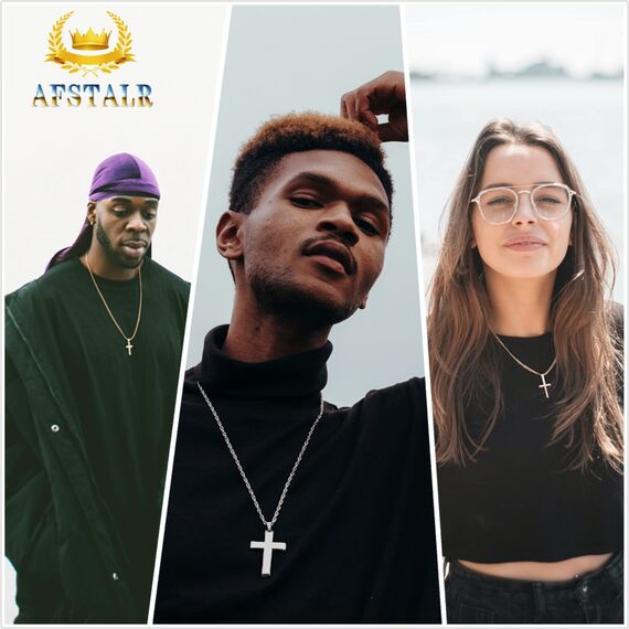 AFSTALR Kreuz Kette Herren Silber Kette mit Kreuz Anhänger Kette Christentum Schmuck Herren