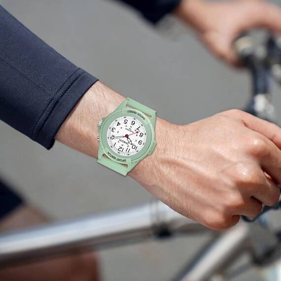 TENOCK Damen Sportliche Armbanduhr Analog Herren Analoge Quarz Uhr 50M Wasserdicht Uhr Armbanduhr mit Nachtlicht für Modischer Casual-Matching oder Sportliche Aktivität (Grün)