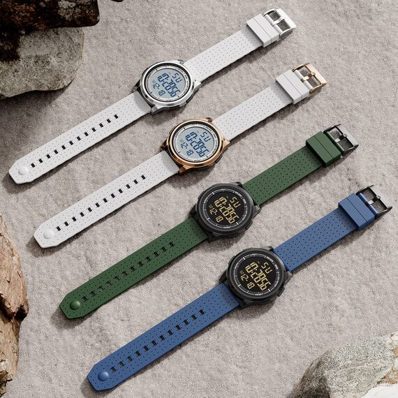 GOLDEN HOUR Ultradünne Minimalistische Sportuhr wasserdichte Digitaluhren Herren mit Weitwinkel-Metallgehäuse Helles Display Gummiband Armbanduhr für Herren Damen