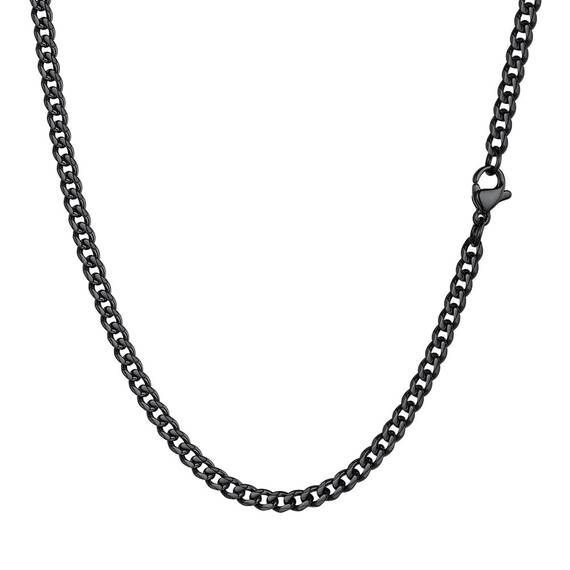 PROSTEEL Herren Collier Kette schwarz Edelstahl 66cm/3mm Panzerkette Halskette trendig Hip Hop Rapper kubanische Gliederkette Männer Modeschmuck Accessoire Link Chain Necklace