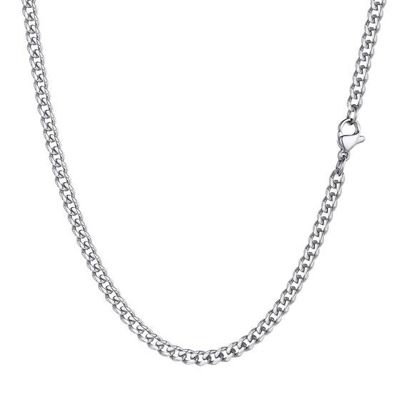 PROSTEEL Herren Panzerkette Edelstahl lang Halskette 3mm/71cm kubanische Gliederkette Link Chain Necklace Hip Hop Rapper Roker Modeschmuck Accessoire für Weihnachten Geburtstag