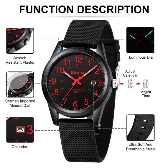 LN LENQIN Herren Uhr Uhren Herren Analog Quarz Armbanduhr 30M wasserdichte mit Datum Mode Casual Designer Uhr für Männer Silikonband