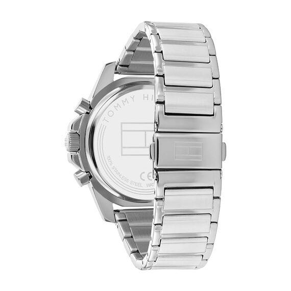 Tommy Hilfiger Multi Zifferblatt Quarz Uhr für Herren mit Silbernes Edelstahlarmband - 1791936