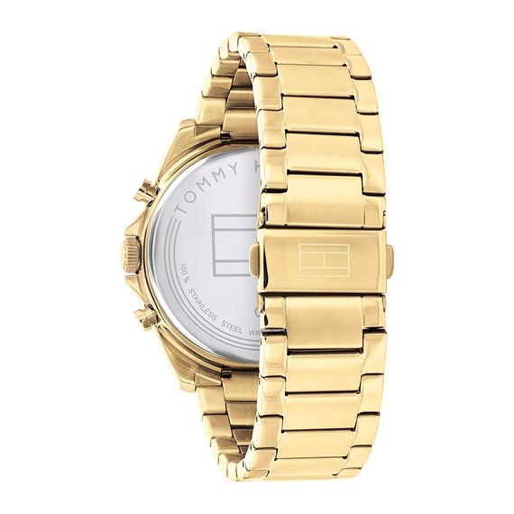 Tommy Hilfiger Multi Zifferblatt Quarz Uhr für Herren mit Goldfarben Edelstahlarmband - 1710447