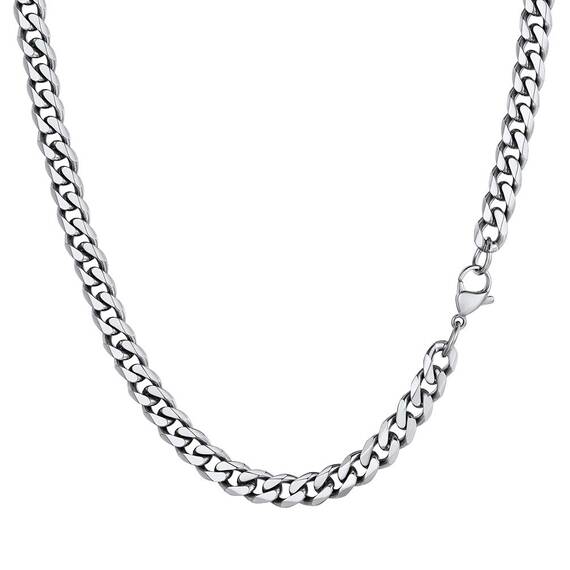PROSTEEL Herren Collier Kette Edelstahl 66cm/6mm Panzerkette Halskette trendig Hip Hop Rapper kubanische Gliederkette Männer Modeschmuck Accessoire Link Chain Necklace