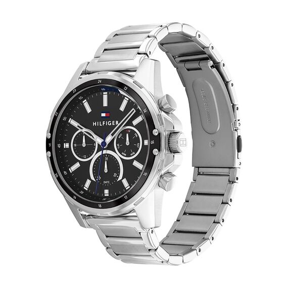 Tommy Hilfiger Multi Zifferblatt Quarz Uhr für Herren mit Silbernes Edelstahlarmband - 1791936