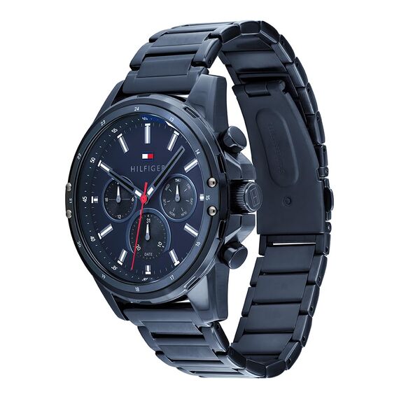 Tommy Hilfiger Multi Zifferblatt Quarz Uhr für Herren mit Blaues Edelstahlarmband - 1791789