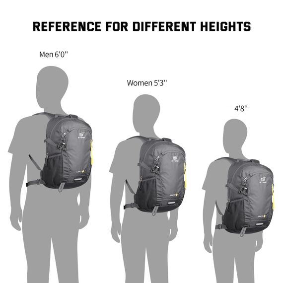SKYSPER Leicht Wanderrucksack Klein Rucksack mit Rückenbelüftung Trekkingrucksack aus atmungsaktivem 3D Air Mesh Polyester Camping Outdoor Wandern Rucksack