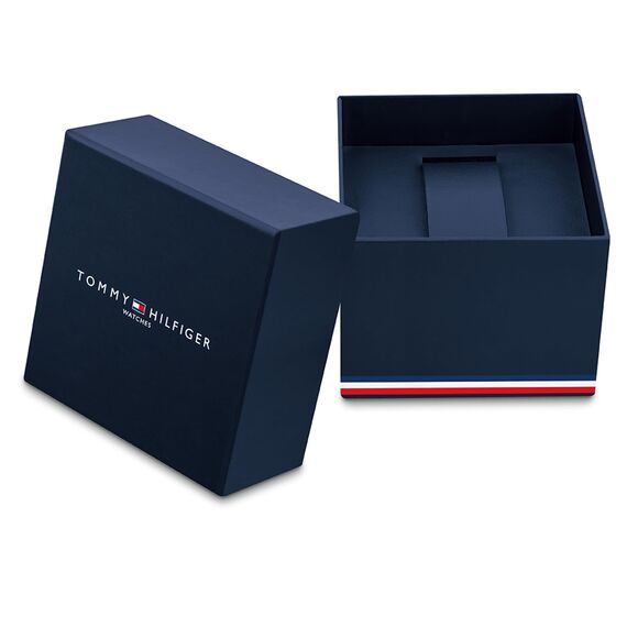 Tommy Hilfiger Multi Zifferblatt Quarz Uhr für Herren mit Silbernes Edelstahl-Mesh-Gliederarmband - 1710647