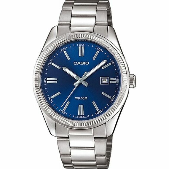 Casio Herren-Armbanduhr MTP-1302PD-2AVEF, Silber/Blau