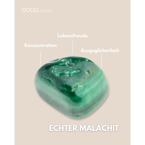GD GOOD.designs Chakra Perlenarmband aus Onyx Natursteinperlen | Kugelarmband mit grüner Malachit Perle | Armband Männer (Gruen)