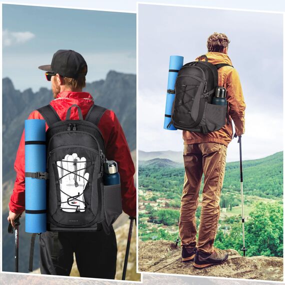 RAINSMORE Wanderrucksack Herren Damen 40L Wasserdichter Rucksack Leicht Groß Reiserucksack Trekkingrucksack mit Reflexstreifen Für Klettern Radfahren Bergsteigen Reisen Schwarz