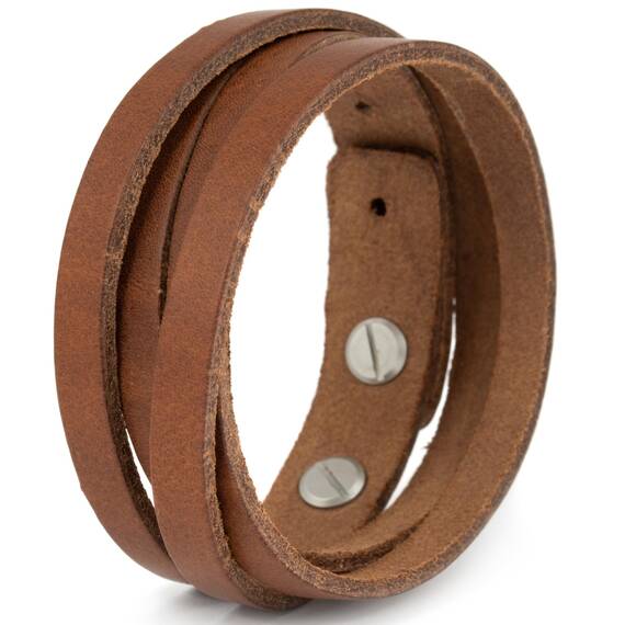 Simaru Lederarmband Herren aus Premium Leder Made in Germany, Männer Armband größenverstellbar in schwarz, braun oder Hellbraun (Hellbraun)