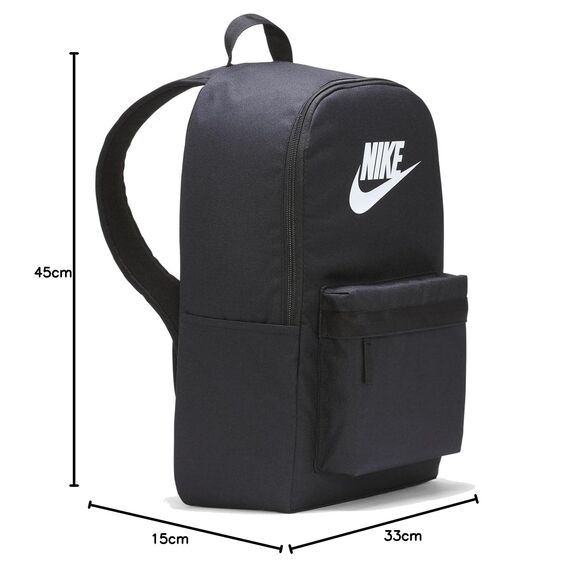 Nike, Heritage, Rucksack, Schwarz/Schwarz/Weiß, 25Lt, Unisex Erwachsener