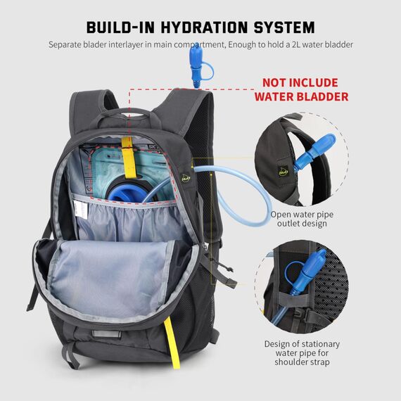 SKYSPER Leicht Wanderrucksack Klein Rucksack mit Rückenbelüftung Trekkingrucksack aus atmungsaktivem 3D Air Mesh Polyester Camping Outdoor Wandern Rucksack
