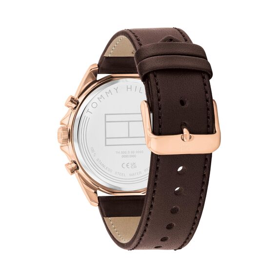 Tommy Hilfiger Multi Zifferblatt Quarz Uhr für Herren mit Silbernes Edelstahl-Mesh-Gliederarmband und Lederarmband