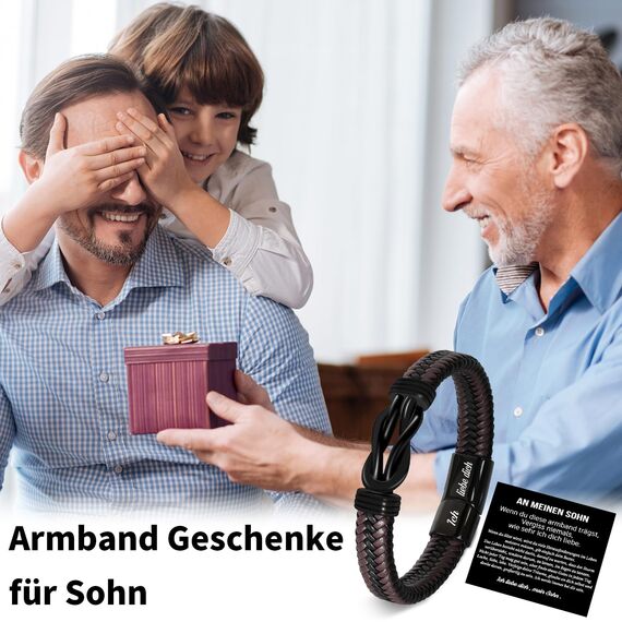 Coldbling Geschenk für Sohn - An Meinen Sohn Armband Geschenk Weihnachten Geschenke 18. Geburtstag Junge Armbänder Männer Herren Lederarmband Betser Sohn Geschenke von Mama Papa Eltern