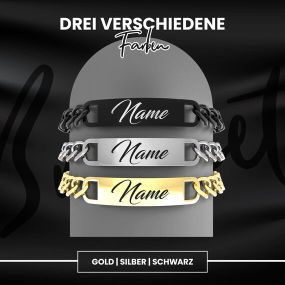 Armband mit Gravur |2 STÜCK | DAMEN&HERREN | Partnerarmbänder mit Gravur | Hochwertiges Pärchenarmband in Silber | Persönliche Namensgravur | Freundschaftsarmband