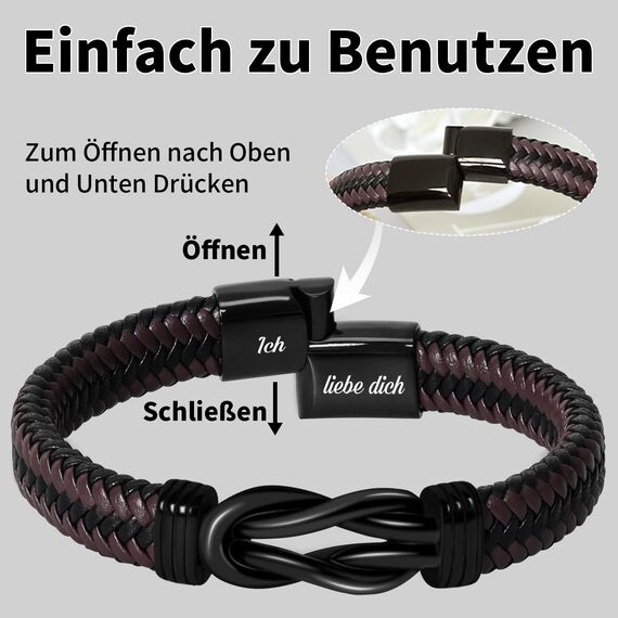 Coldbling Geschenk für Sohn - An Meinen Sohn Armband Geschenk Weihnachten Geschenke 18. Geburtstag Junge Armbänder Männer Herren Lederarmband Betser Sohn Geschenke von Mama Papa Eltern