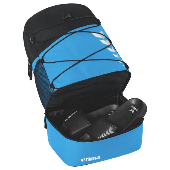 Erima Unisex Six Wings Rucksack mit Bodenfach (7232324), curacao/schwarz, 1