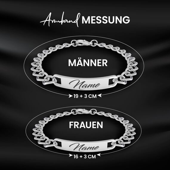 Armband mit Gravur |2 STÜCK | DAMEN&HERREN | Partnerarmbänder mit Gravur | Hochwertiges Pärchenarmband in Silber | Persönliche Namensgravur | Freundschaftsarmband