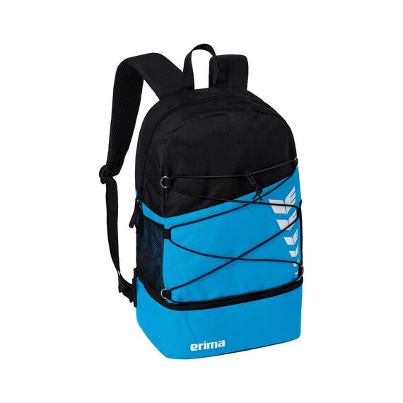 Erima Unisex Six Wings Rucksack mit Bodenfach (7232324), curacao/schwarz, 1