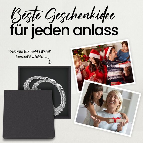 Meinearmbänder Armband mit Gravur – Partnerarmband für Paare – Hochwertiges Silberarmband mit persönlicher Namensgravur – Individuelles Freundschaftsarmband für Sie & Ihn (1 Armband)