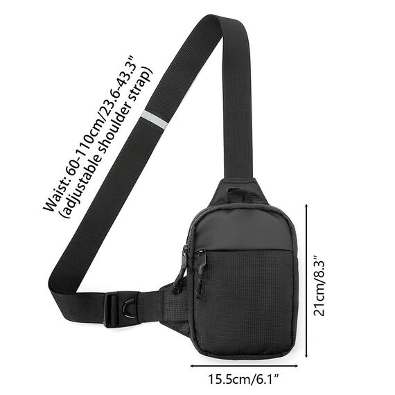 DONGKER Sling Chest Crossbody Bag, Wasserdicht Schultertasche, Crossbody Bag Backpack für Männer und Frauen, die Outdoor-Sportarten wandern (L, Schwarz)