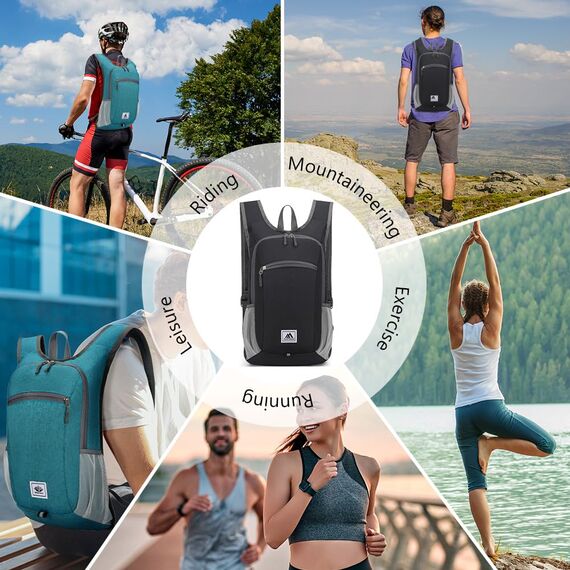 flintronic Faltbarer Rucksack, 16L Kleiner Wanderrucksack, Ultraleicht Wanderrucksack, Wasserfest Reiserucksack, Packbare Backpack, Damen Herren Daypack, für Camping Klettern/Outdoor Wandern