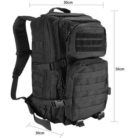 ProCase 40L Militär Taktische Rucksack, Große Kapazität 3 Tage Armee Assault Pack Bag Go Bag Rucksack für Wandern Jagd, Trekking und Camping und andere Outdoor Aktivitäten –Schwarz