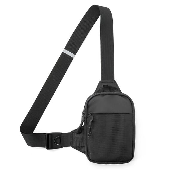 DONGKER Sling Chest Crossbody Bag, Wasserdicht Schultertasche, Crossbody Bag Backpack für Männer und Frauen, die Outdoor-Sportarten wandern (L, Schwarz)