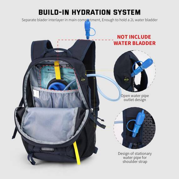 SKYSPER Leicht Wanderrucksack Klein Rucksack mit Rückenbelüftung Trekkingrucksack aus atmungsaktivem 3D Air Mesh Polyester Camping Outdoor Wandern Rucksack