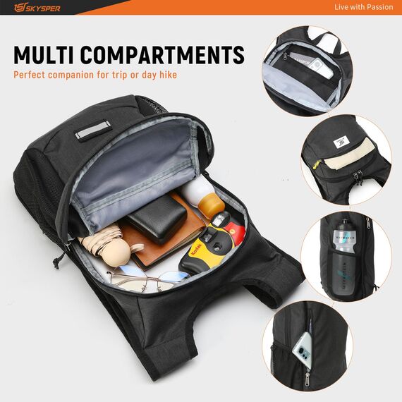 SKYSPER Faltbarer Rucksack 10L Klein Ultraleicht Tagesrucksäcke Wanderrucksack Reisenrucksack Trekkingrucksack Daypack für Wandern Reisen