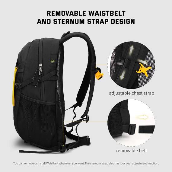 SKYSPER Leicht Wanderrucksack Klein Rucksack mit Rückenbelüftung Trekkingrucksack aus atmungsaktivem 3D Air Mesh Polyester Camping Outdoor Wandern Rucksack