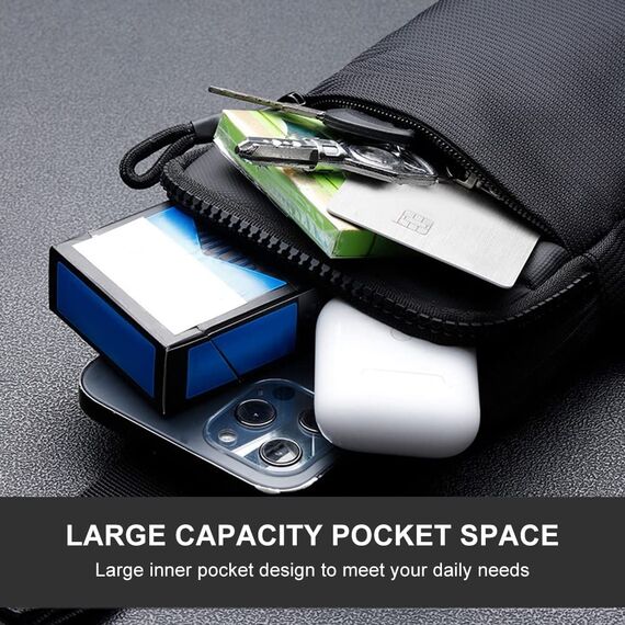 DONGKER Sling Chest Crossbody Bag, Wasserdicht Schultertasche, Crossbody Bag Backpack für Männer und Frauen, die Outdoor-Sportarten wandern (S, Schwarz)